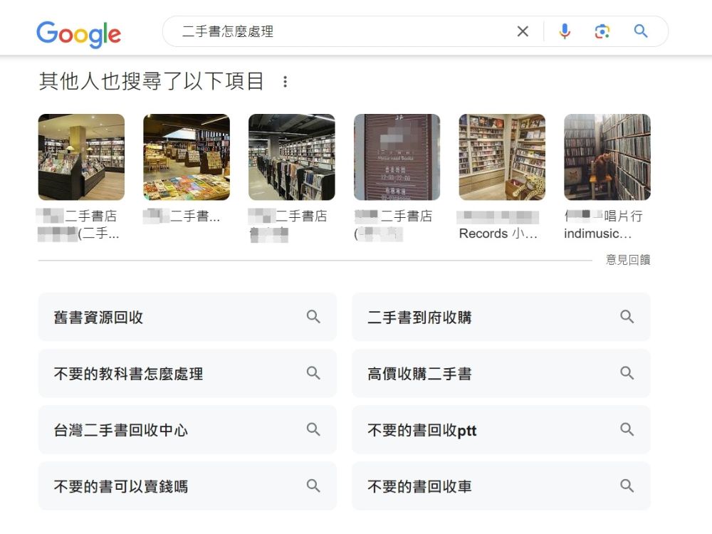 Google搜尋結果呈現圖解：其他人也搜尋了以下項目