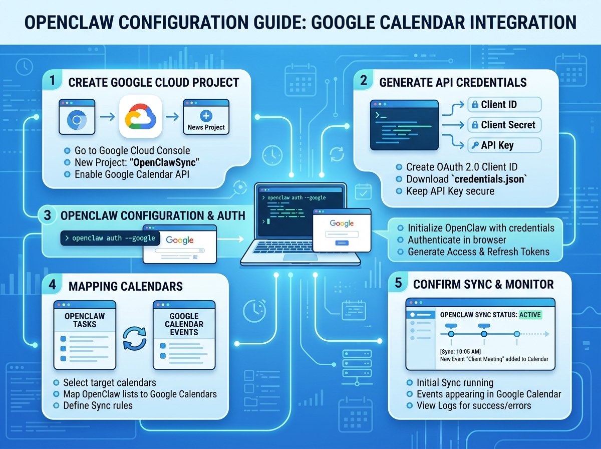 [AIT] AI生成圖片 - OpenClaw Google Calendar 設定教學步驟圖