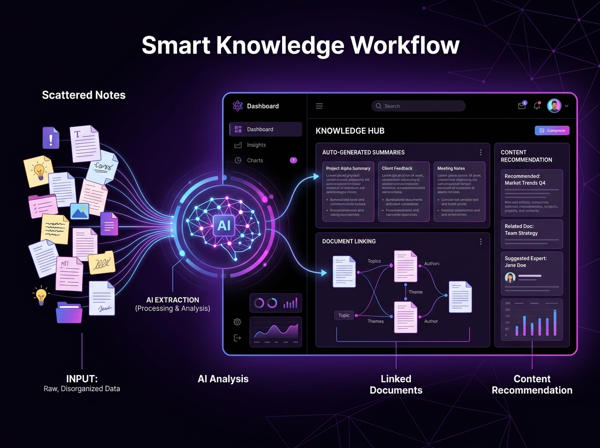 [AIT] AI生成圖片 - OpenClaw 智能知識管理自動化工作流程圖