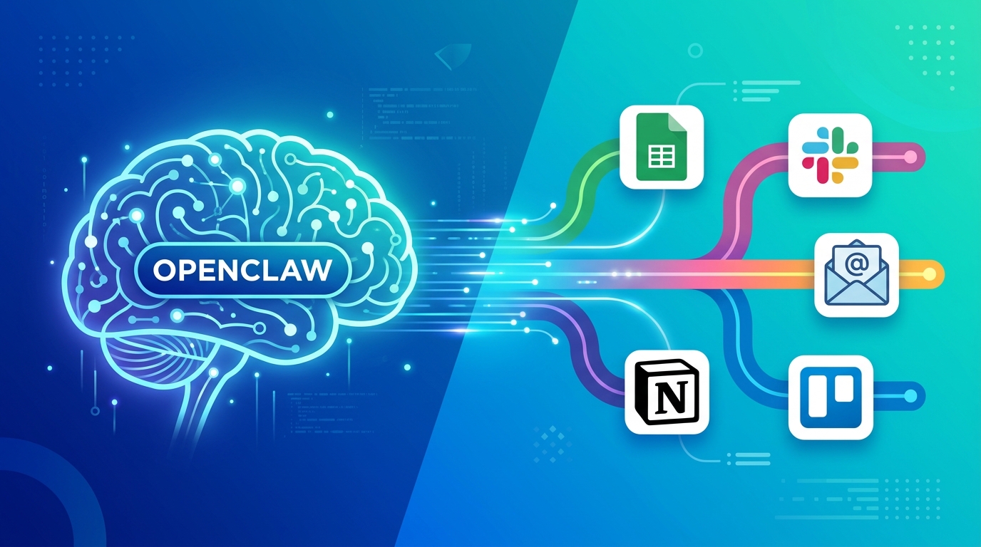 OpenClaw 與 Make 整合自動化工作流程示意圖