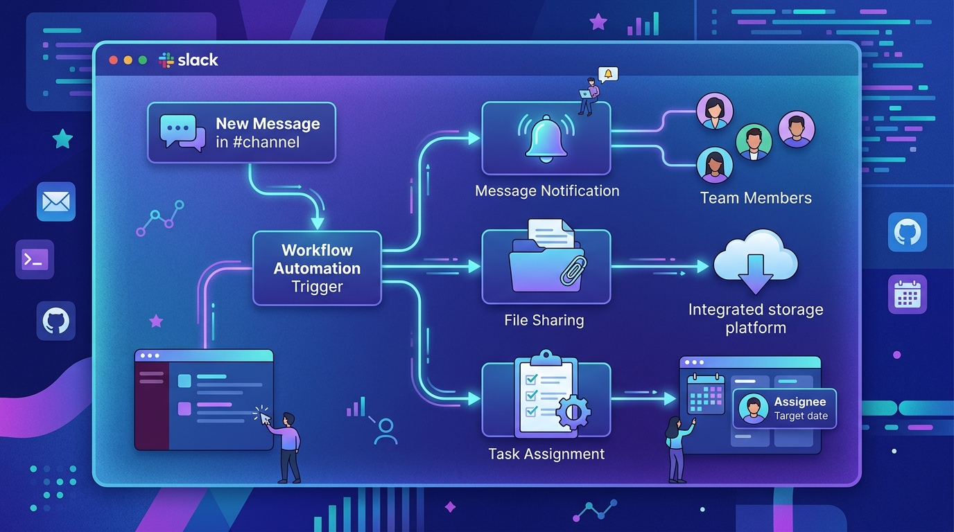 Slack 工作區自動化流程示意圖