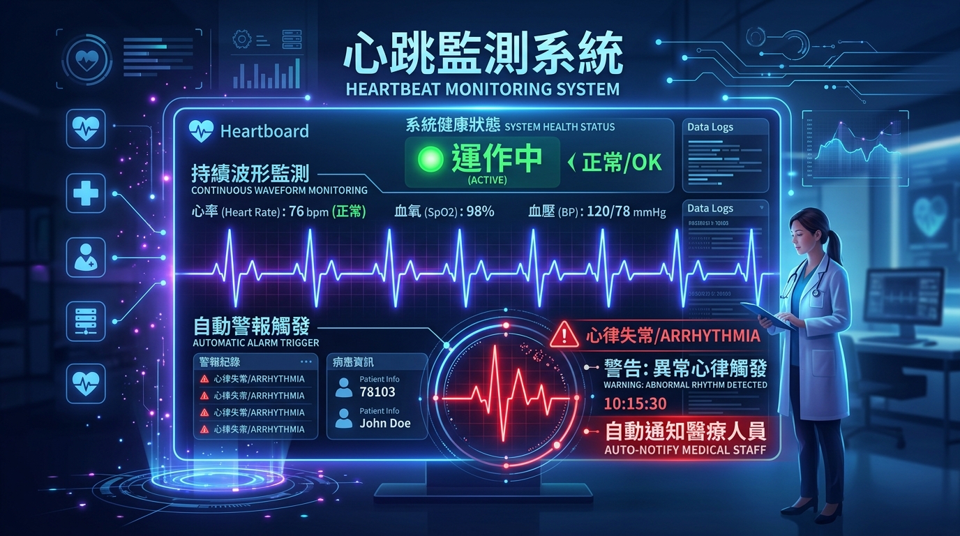 Heartbeat 心跳監測系統概念插畫