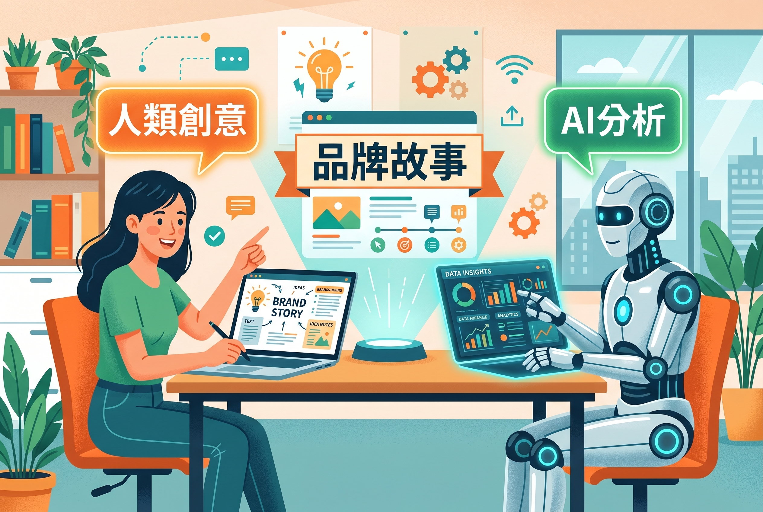 人類與AI協作創作品牌故事