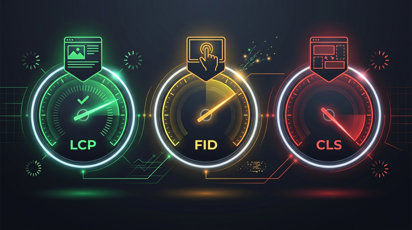 [AIT] Core Web Vitals 三大指標優化視覺化圖表，顯示 LCP、FID、CLS 效能評級
