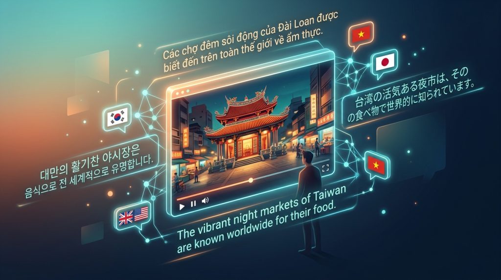 AI 自動將影片翻譯成多國語言並生成字幕示意圖