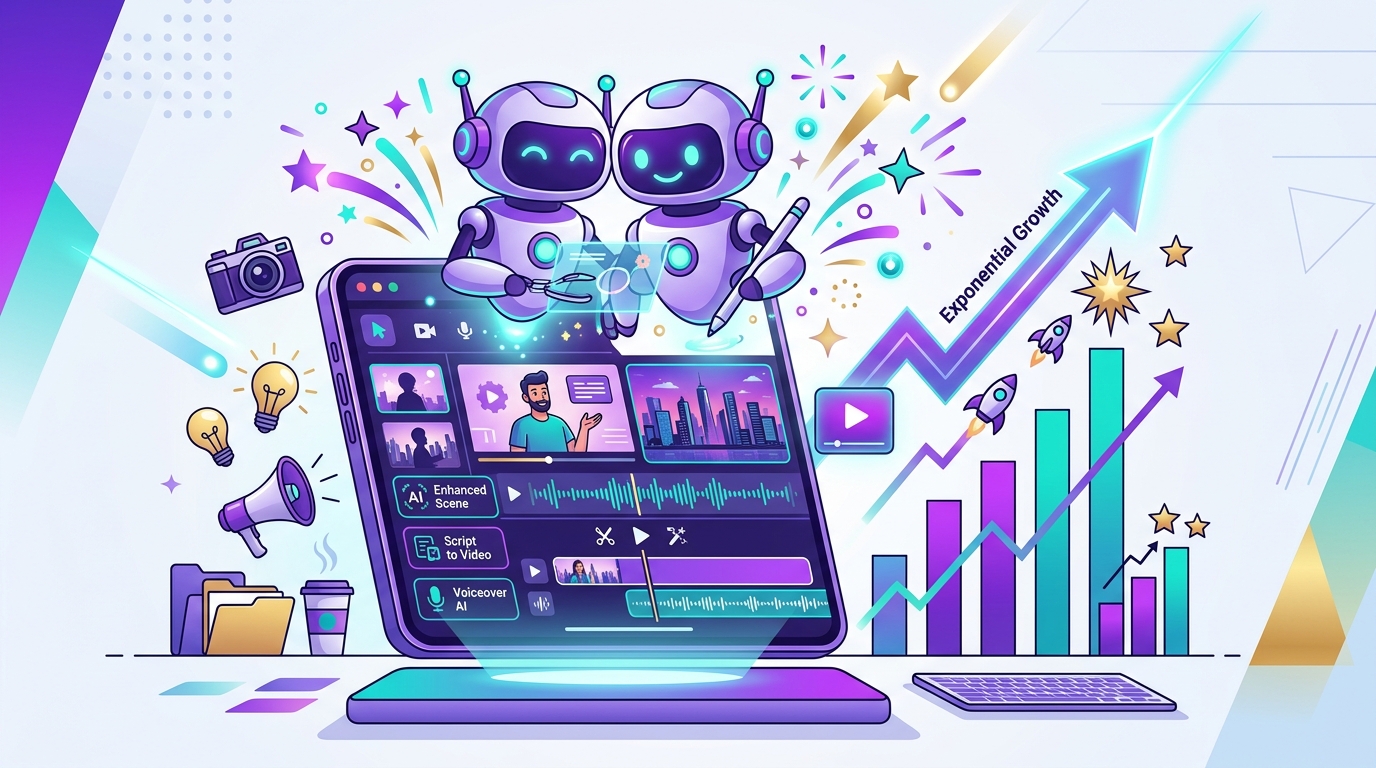 AI 工具輔助病毒式內容創作示意圖