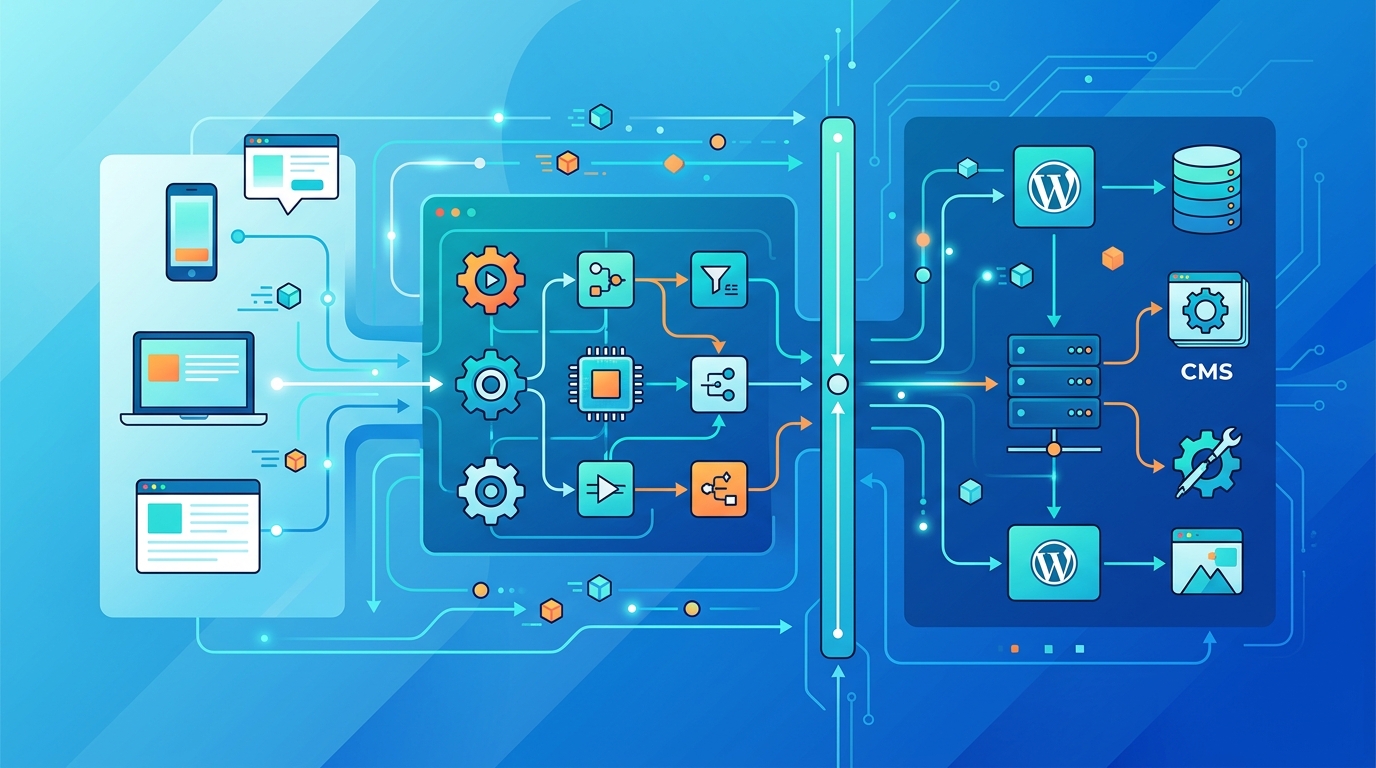 OpenClaw 與 WordPress REST API 整合架構示意圖